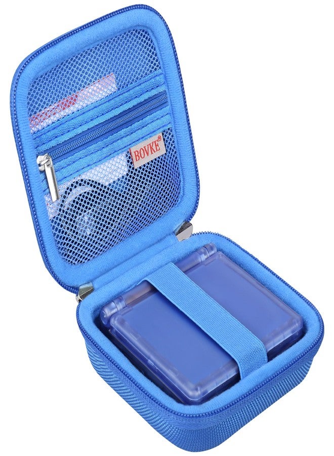BOVKE Carrying Case Compatible with Anbernic RG35XXSP Handheld Game Console, RG35XXSP Clamshell Retro Games Consoles Flip Hand-held System Holder with Mesh Pocket for Cables and Accessories, Blue - Image 1